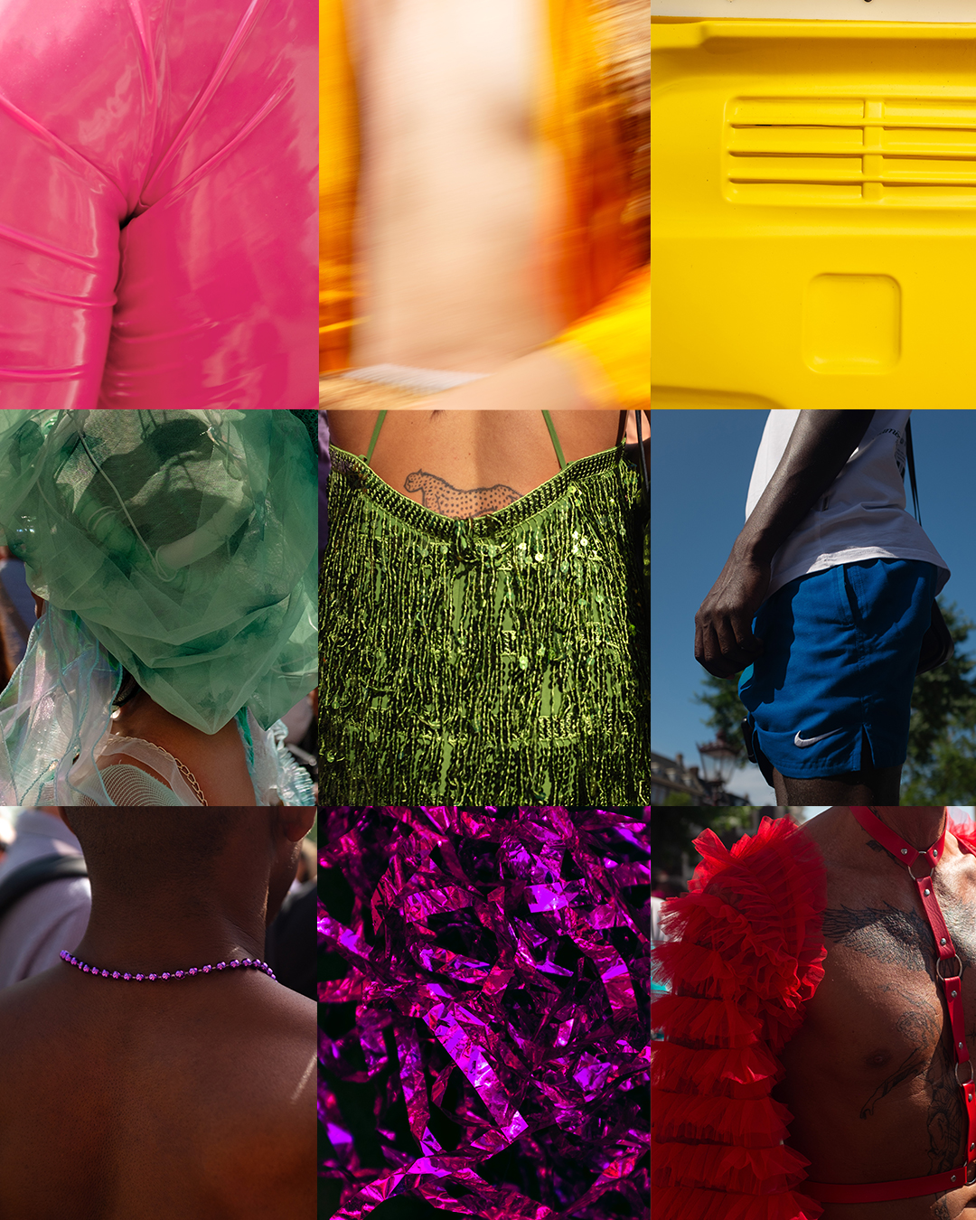 collage of images in rainbow colors